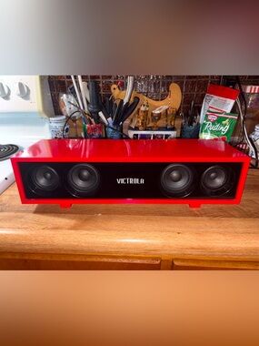 Victrola Bluetooth Surround Sound Glossy Hi-Fi 30-Watt Speaker (Model VS-130-RED